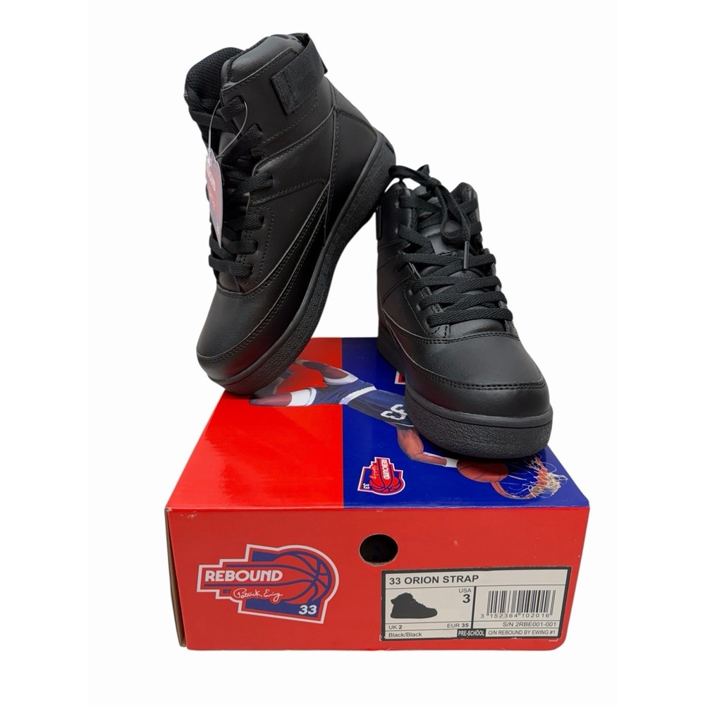 PATRICK EWING ATHLETICS KIDS‎ PRE-SCHOOL 33 HI REBOUND Black 2RBE001-001 Sz-3